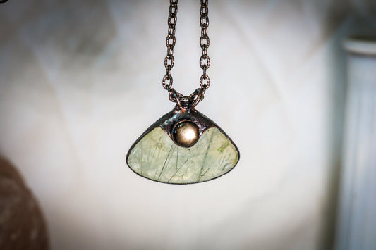 Prehnite & Black Star Sapphire Mystical Forest Necklace