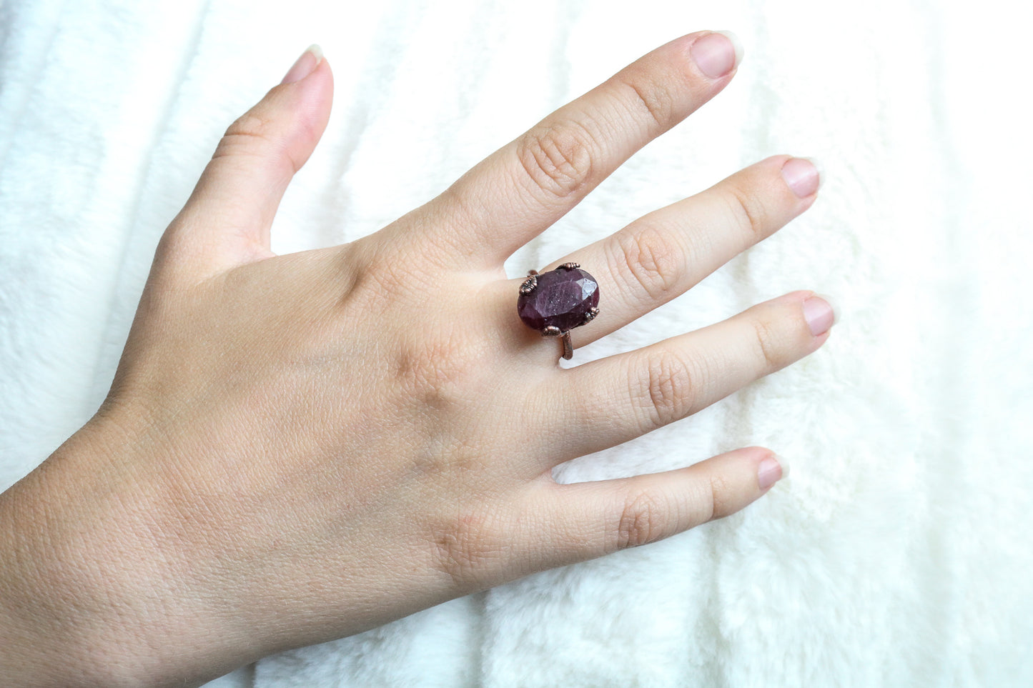 Faceted Ruby Ring | Size 7