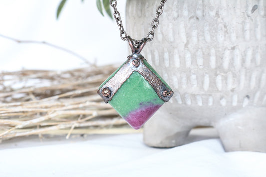 Ruby Zoisite & Pyrite Necklace