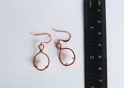 White Opal Bead Earrings