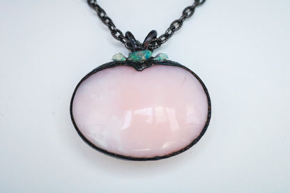 Pink Opal with Ethiopian Opal Details