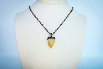Ethiopian Opal Gunmetal Necklace