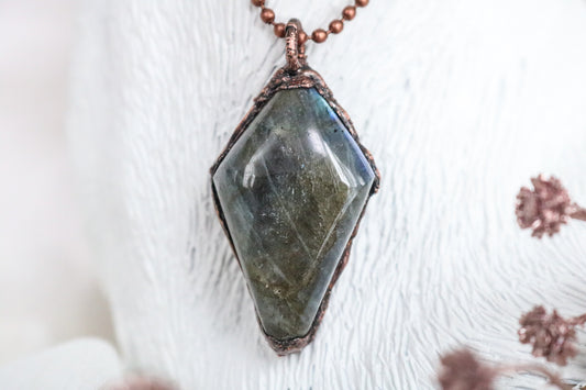 Labradorite Diamond Shaped Necklace
