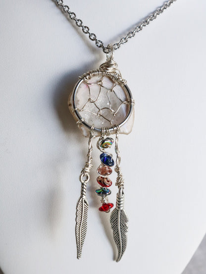 Druzy Agate Dreamcatcher Necklace