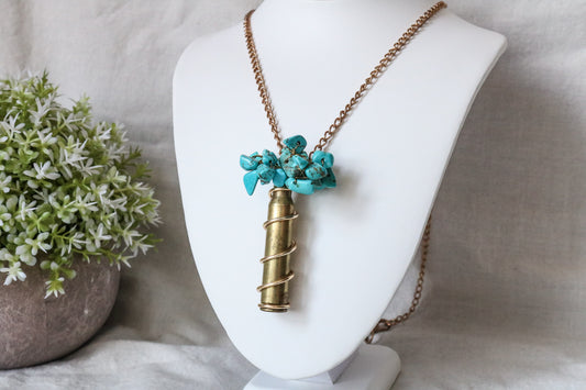 Turquoise Magnesite Bullet Necklace